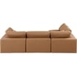 Meridian Furniture Comfy Cognac Vegan Leather 4-Pc. Modular Sectional