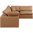Meridian Furniture Comfy Cognac Vegan Leather 4-Pc. Modular Sectional