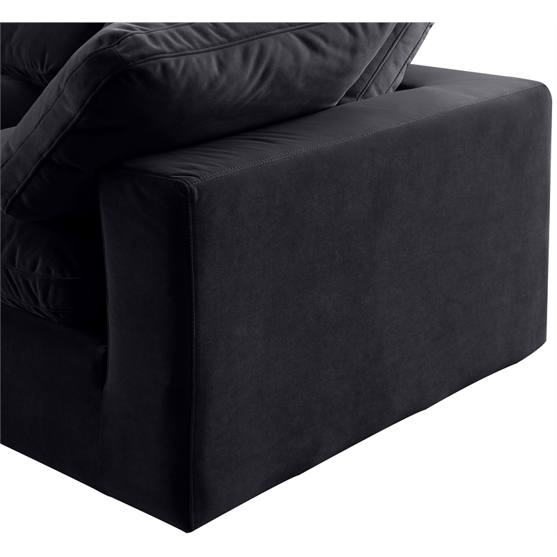 Meridian Furniture Comfy Black Velvet 4-Pc. Modular Sectional