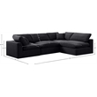 Meridian Furniture Comfy Black Velvet 4-Pc. Modular Sectional