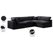 Meridian Furniture Comfy Black Velvet 4-Pc. Modular Sectional