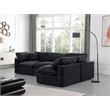 Meridian Furniture Comfy Black Velvet 4-Pc. Modular Sectional