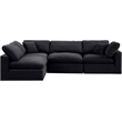 Meridian Furniture Comfy Black Velvet 4-Pc. Modular Sectional