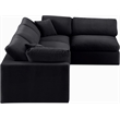 Meridian Furniture Comfy Black Velvet 4-Pc. Modular Sectional