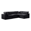 Meridian Furniture Comfy Black Velvet 4-Pc. Modular Sectional