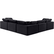 Meridian Furniture Comfy Black Velvet 5-Pc. Modular Sectional