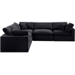 Meridian Furniture Comfy Black Velvet 5-Pc. Modular Sectional