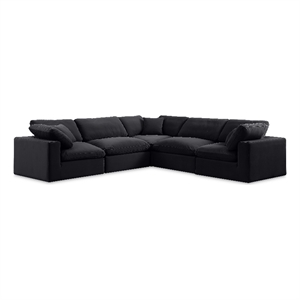 Meridian Furniture Comfy Black Velvet 5-Pc. Modular Sectional