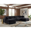 Meridian Furniture Comfy Black Velvet 6-Pc. Modular Sectional