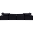 Meridian Furniture Comfy Black Velvet 6-Pc. Modular Sectional