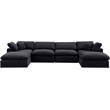 Meridian Furniture Comfy Black Velvet 6-Pc. Modular Sectional