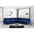 Meridian Furniture Comfy Navy Velvet 5-Pc. Modular Sectional