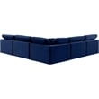 Meridian Furniture Comfy Navy Velvet 5-Pc. Modular Sectional