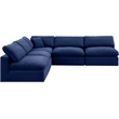 Meridian Furniture Comfy Navy Velvet 5-Pc. Modular Sectional
