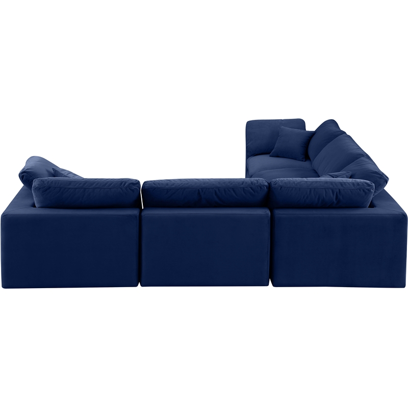 Meridian Furniture Comfy Navy Velvet 5-Pc. Modular Sectional