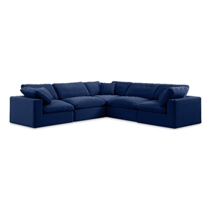 Meridian Furniture Comfy Navy Velvet 5-Pc. Modular Sectional