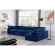 Meridian Furniture Comfy Navy Velvet 5-Pc. Modular Sectional