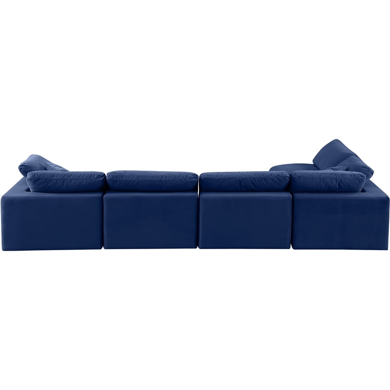 Meridian Furniture Comfy Navy Velvet 5-Pc. Modular Sectional