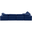 Meridian Furniture Comfy Navy Velvet 5-Pc. Modular Sectional