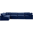 Meridian Furniture Comfy Navy Velvet 5-Pc. Modular Sectional
