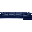 Meridian Furniture Comfy Navy Velvet 5-Pc. Modular Sectional