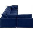 Meridian Furniture Comfy Navy Velvet 5-Pc. Modular Sectional