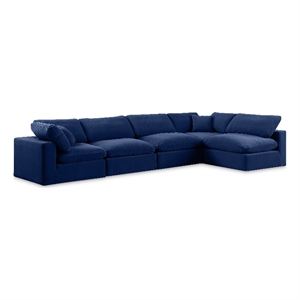 Meridian Furniture Comfy Navy Velvet 5-Pc. Modular Sectional