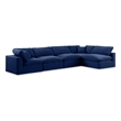 Meridian Furniture Comfy Navy Velvet 5-Pc. Modular Sectional