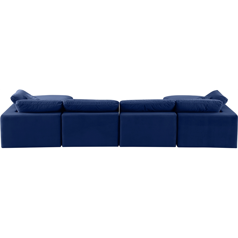 Meridian Furniture Comfy Navy Velvet 6-Pc. Modular Sectional