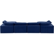 Meridian Furniture Comfy Navy Velvet 6-Pc. Modular Sectional