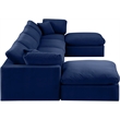 Meridian Furniture Comfy Navy Velvet 6-Pc. Modular Sectional