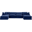 Meridian Furniture Comfy Navy Velvet 6-Pc. Modular Sectional