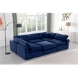 Meridian Furniture Comfy Navy Velvet 6-Pc. Modular Sectional