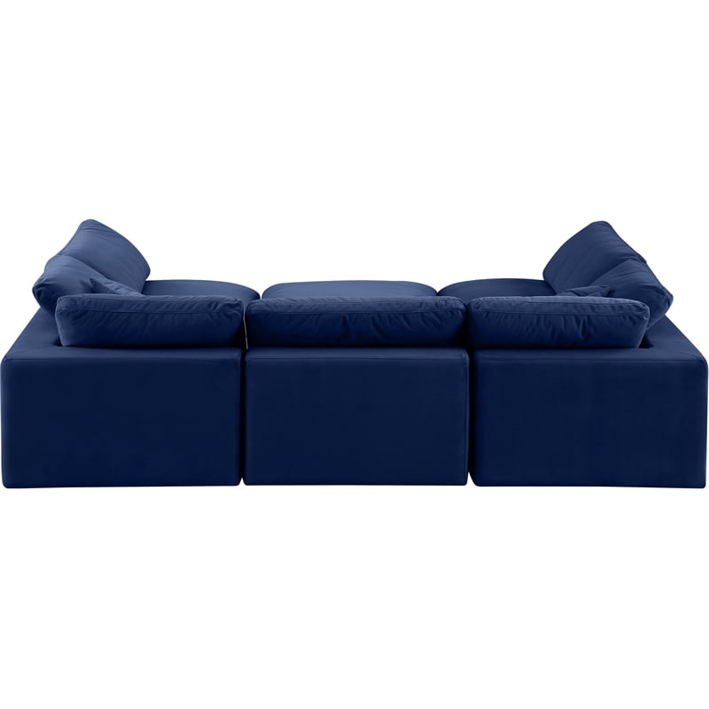 Meridian Furniture Comfy Navy Velvet 6-Pc. Modular Sectional