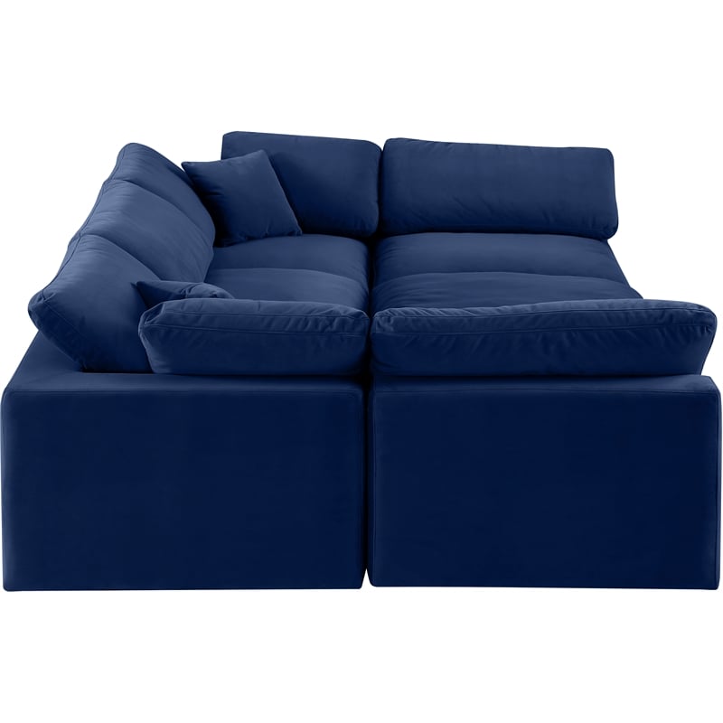 Meridian Furniture Comfy Navy Velvet 6-Pc. Modular Sectional