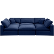 Meridian Furniture Comfy Navy Velvet 6-Pc. Modular Sectional