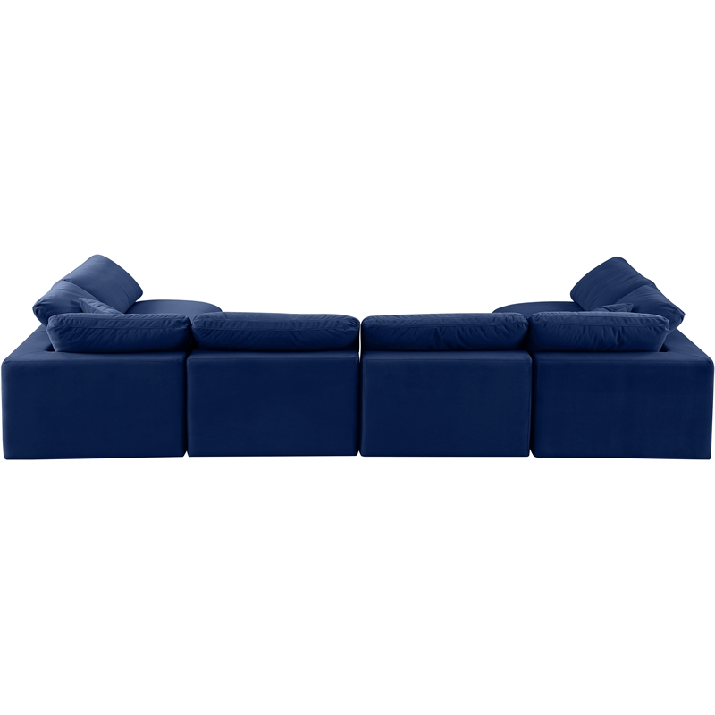 Meridian Furniture Comfy Navy Velvet 6-Pc. Modular Sectional