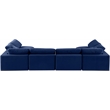 Meridian Furniture Comfy Navy Velvet 6-Pc. Modular Sectional