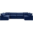 Meridian Furniture Comfy Navy Velvet 6-Pc. Modular Sectional