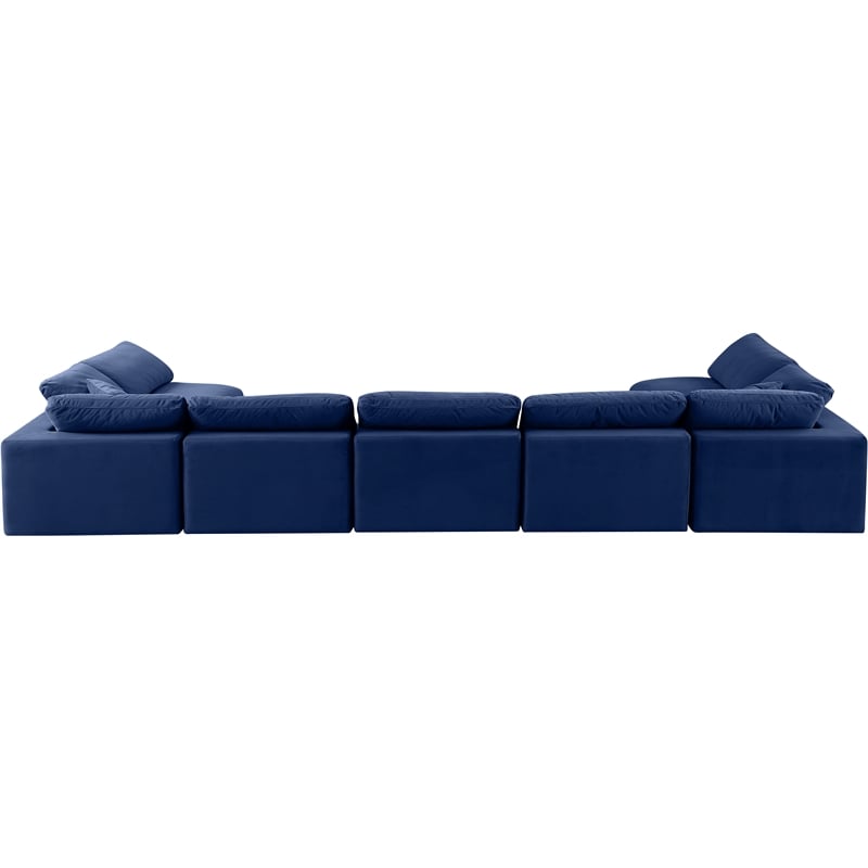 Meridian Furniture Comfy Navy Velvet 7-Pc. Modular Sectional