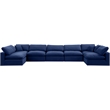 Meridian Furniture Comfy Navy Velvet 7-Pc. Modular Sectional