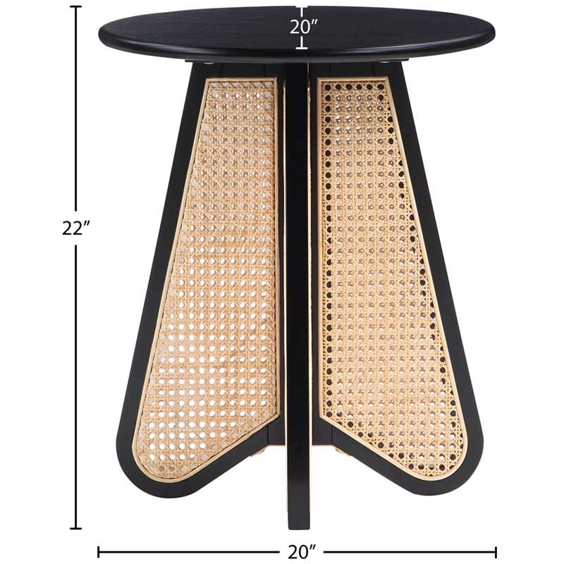 Meridian Furniture Butterfly Black Oak Veneer Top End Table