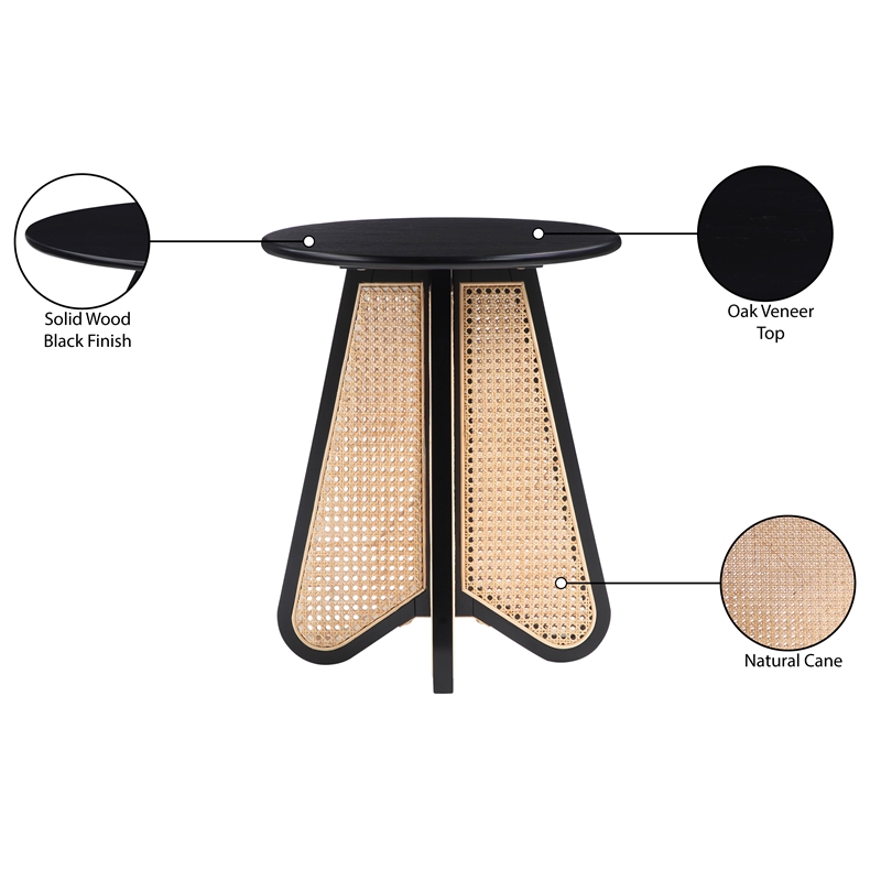 Meridian Furniture Butterfly Black Oak Veneer Top End Table