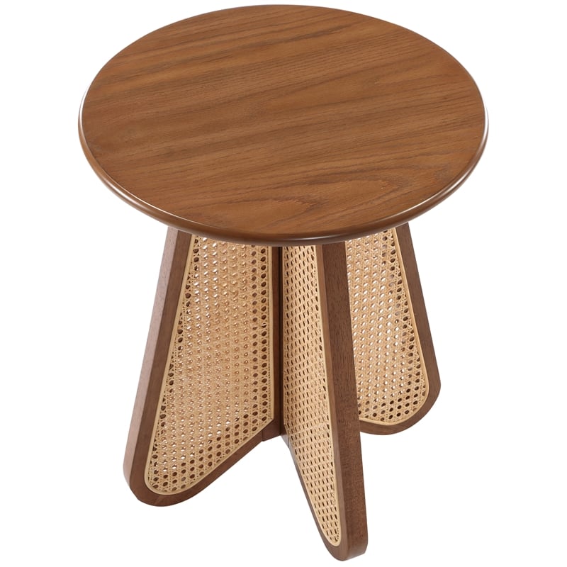 meridian furniture butterfly walnut oak veneer top end table