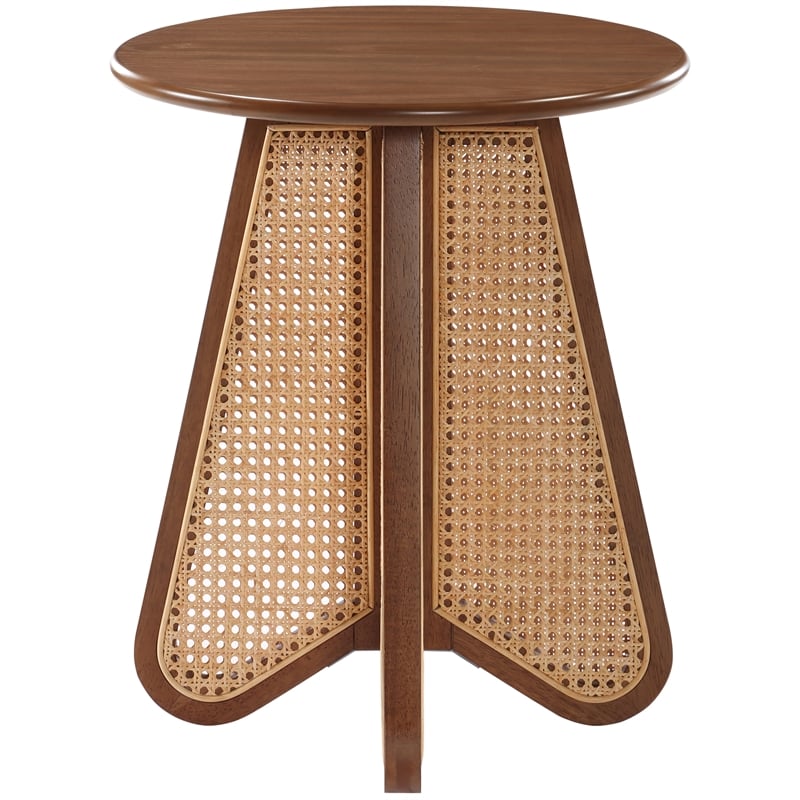 meridian furniture butterfly walnut oak veneer top end table