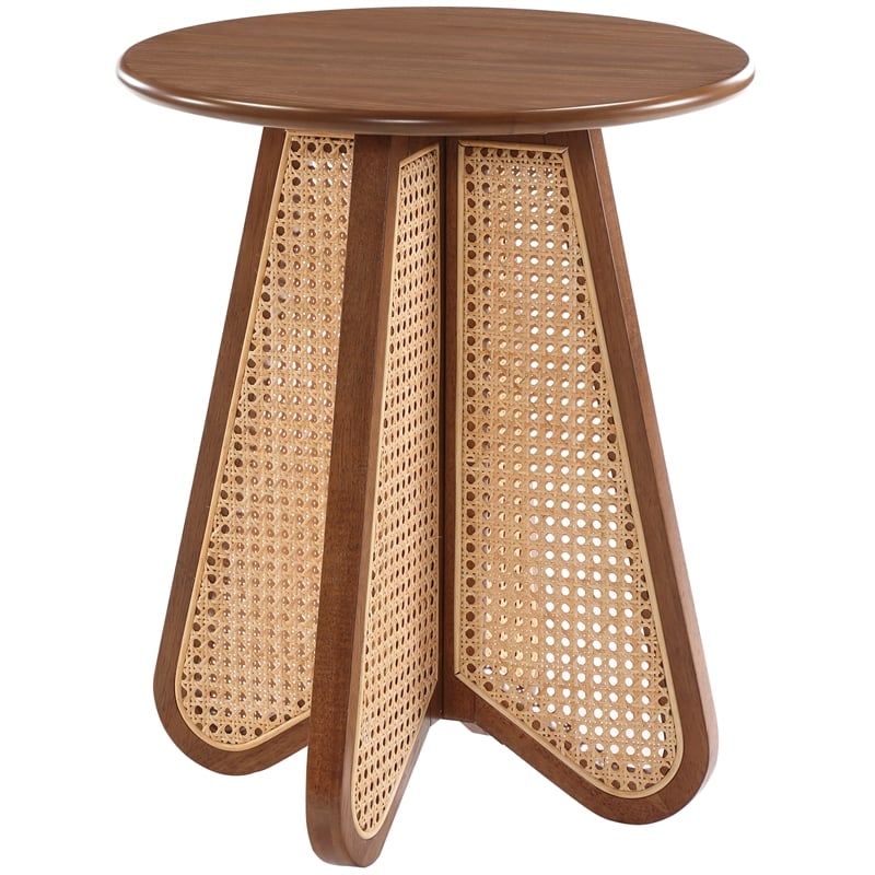 meridian furniture butterfly walnut oak veneer top end table