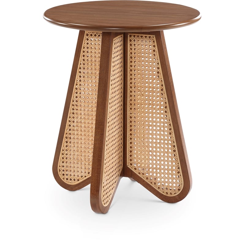 meridian furniture butterfly walnut oak veneer top end table