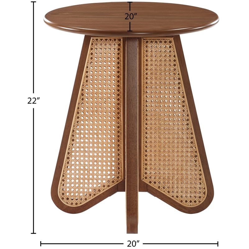 meridian furniture butterfly walnut oak veneer top end table