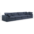 Meridian Furniture Comfy Navy Linen Textured Fabric 4-Pc. Modular Sofa