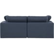Meridian Furniture Comfy Navy Linen Textured Fabric 2-Pc. Modular Sofa